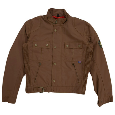 Belstaff Tourmaster Trophy Brown Multipockets Zip Snap Motorcycle Biker Jacket L