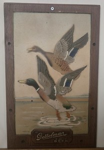 VTG Gettelman Beer Composite Sign Mallard  Ducks A. Gettelman Brewery Milwaukee