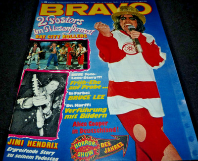 Bravo NR.36/1975 mit 2 Riesenposter Bay City Roller/Jimi Hendrix/Alice Cooper