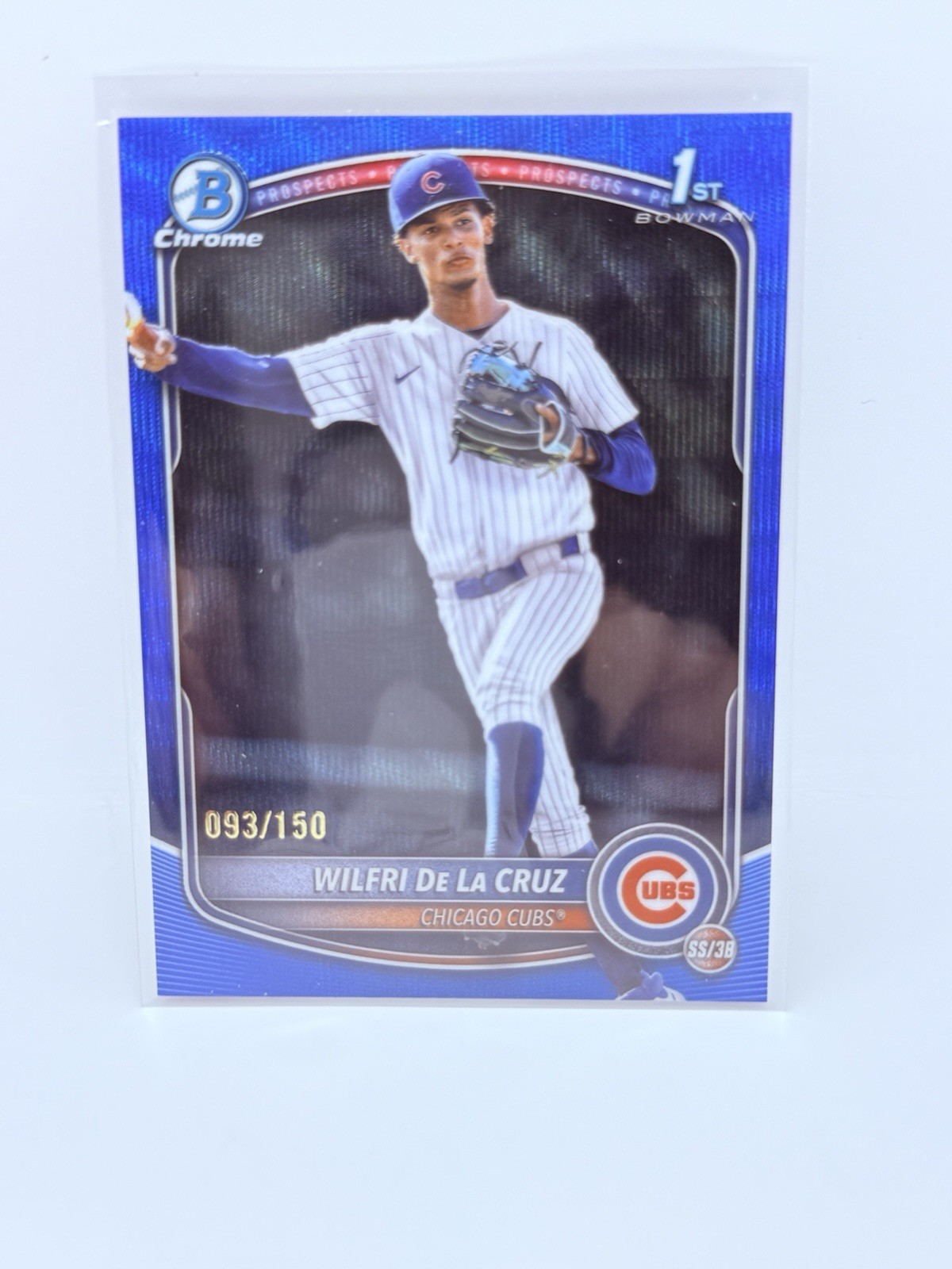 2025 Bowman Chrome Wilfri De La Cruz #BCP-209 /150 Blue Wave 1st Bowman