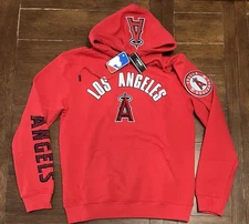 Men’s Pro Standard Size L Los Angeles Angels Red Embroidered Hoodie NWT