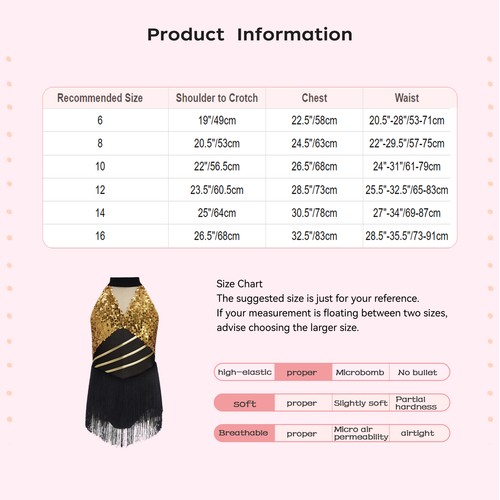 Mädchen Standardtanz Glitzer Latein Kleid Fransen Cha Cha Tanzkleid Kostüm   - Picture 5 of 54