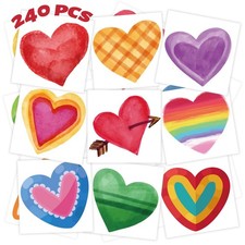 winthrop 240 Pcs Bulk Valentine Heart Temporary Tattoos for Kids, Individuall...