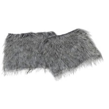 2 Pcs Viking Leg Warmers Halloween Costume Accessories Fluffy Boot Covers Wraps