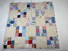 Vintage Handmade Baby Quilt Tied Machine  Hand Stitched Quilted Bnfts Charity