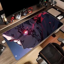 40 90cm1 Anime Style Large Non-Slip Rubber Desk Mat and Mouse Pad - Vibrant Red-