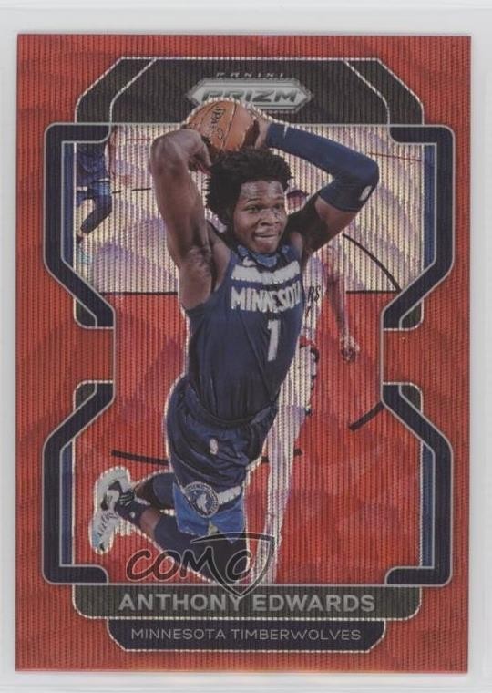 2021-22 Panini Prizm Ruby Wave Prizm Anthony Edwards #37