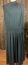 Modcloth Green Knit Stretch Mock Neck Sleeveless Fit & Flare Midi Dress 1X