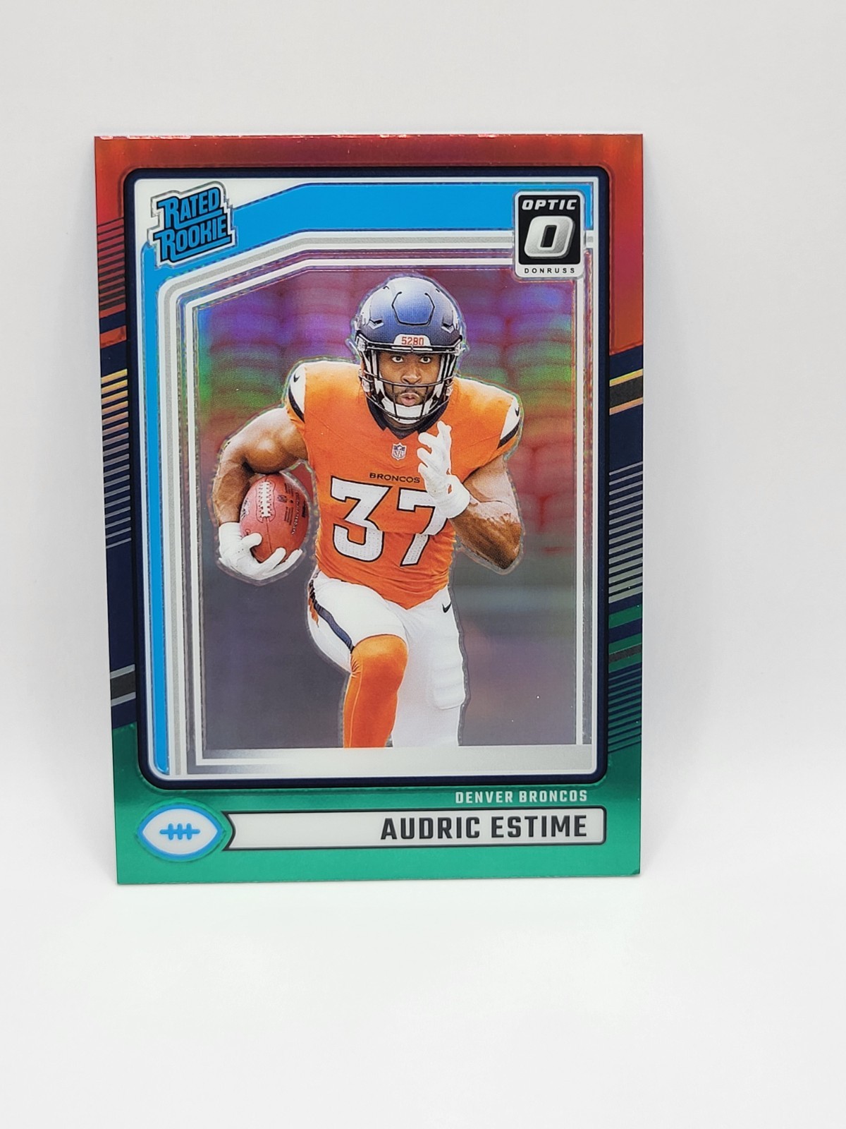 2024 Panini Donruss - Audric Estime #335 Optic Preview Red & Green Prizm (RC)