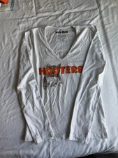 Used Hooters Girl Uniform Long Sleeve White Top Size Small