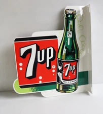 7UP Soda Pop With BOTTLE FLANGE SIGN    modern retro  7 up    swimsuit girl