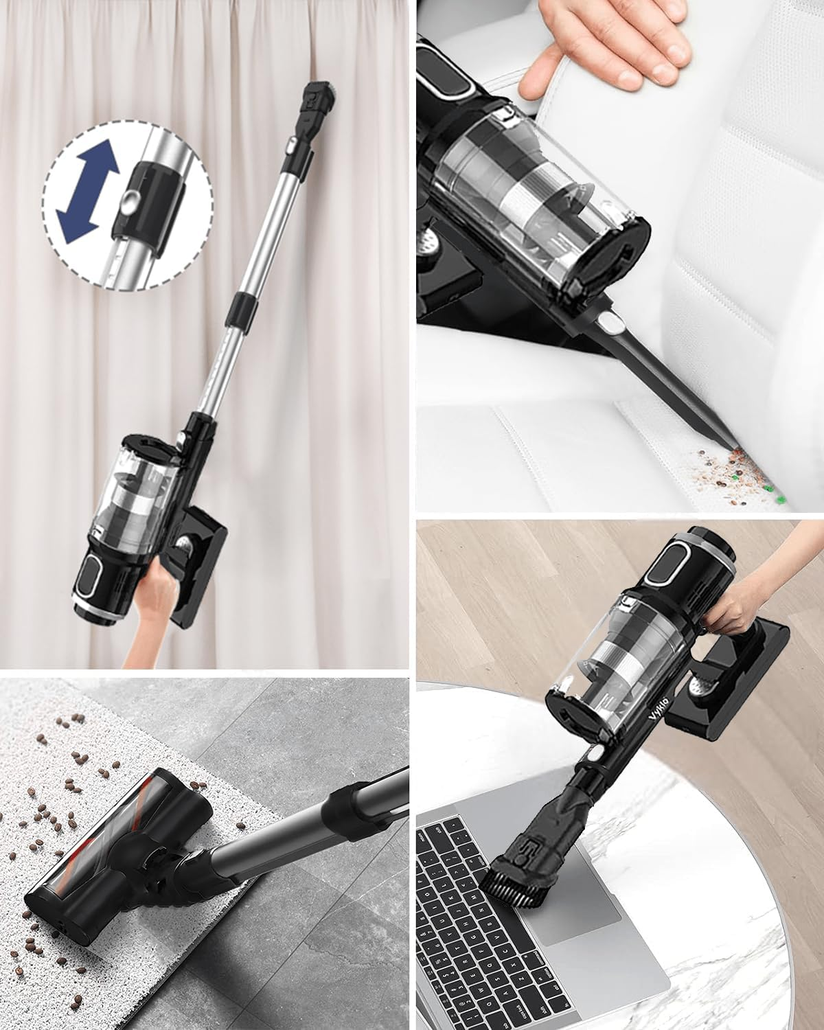 WLUPEL Cordless Vacuum Cleaner,30KPA 400W Stick Vacuum With Max To 45 Mins Runtime Battery,80000RMP Powerful Motor Handheld Vacuum For Hard Floor/Carpet/Pet Hair/Car - View #5