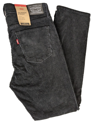 Levi's Women's 314 Shaping Straight Corduroy Jeans Size 30x30 Black Mid Rise Nwt