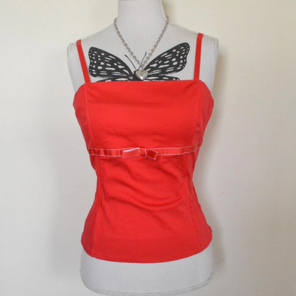 Blusa bustiê vermelha vintage anos 2000 com top coquete desossado tamanho P fofa ❤️ - Imagem 3 de 4