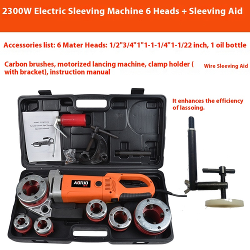 2300W Portable Electric Pipe Threader Pipe Threading Machine with 6 Dies Threadi - Picture 14 of 15