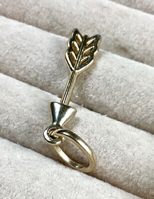 Pandora Glanz Amor Pfeil Silber vergoldet Charm sehr guter Zustand s925 ALE Dangle Charm 