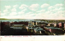 Birds Eye View Of City Norfolk Virginia VA Unposted C1905 Vintage Postcard