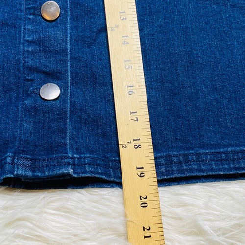 A New Day Denim Skirt Womens 8 ALine Waist Tie Button Closure - Picture 6 of 10