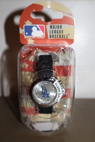 NEW - MLB LA Los Angeles Dodgers Unisex Black Watch Game Time Adjustable Straps
