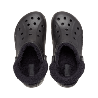New CROCS Mens BAYA LINED FUZZ-STRAP CLOG 206633-060 BLACK US M 4