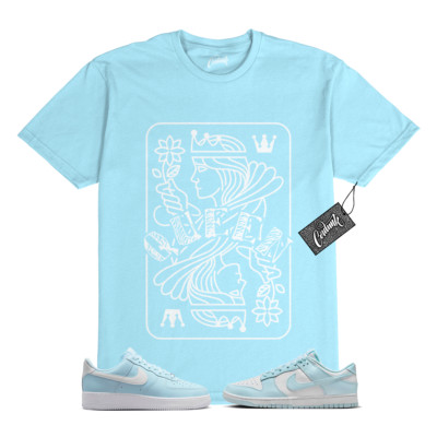 Air Force 1 Dunk Low Glacier Ice Blue White T Shirt to Match QUEEN
