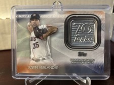 Justin Verlander 2021 Topps 70th Anniversary Logo Patch T70P-JV Detroit Tigers B