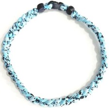 3 Rope Tornado Braided Twist Boys Youth Baseball Necklace 18" 20" Baby Blue Camo
