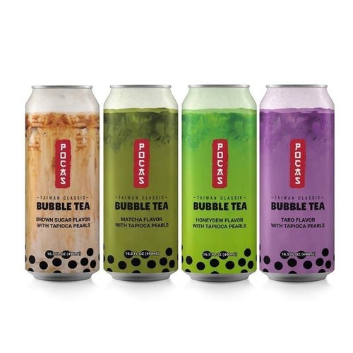Pocas Bubble Tea with Tapioca Pearls, Variety Pack 8 can(16.5oz) BOBA TEA - Picture 4 of 5