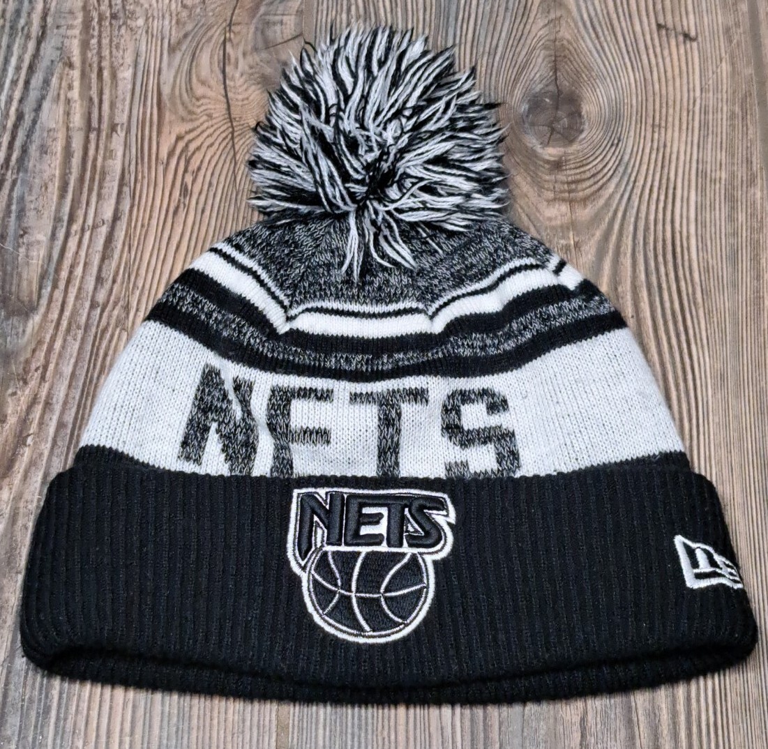 NBA Brooklyn Nets Knit Hat Cap Winter New ERA Beanie Black Gray