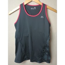 Mizuno Athletic Tank Top Racerback Running Workout Gray Pink Trim Small DD
