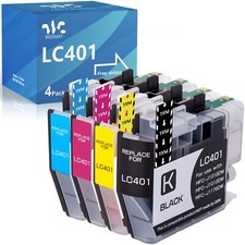 4 Pack LC401 Ink Cartridges Compatible For Brother MFC-J1010DW MFC-J1012DW