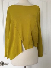 FUZZI COTTON ASYMMETRICAL HEM KNIT TOP SWEATER SIZE S MADE IN ITALY