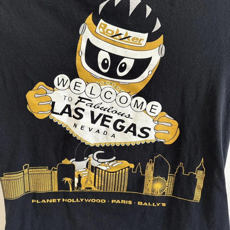 Camiseta ROK Vegas 2021 Pequeña Negra Karting Las Vegas Souvenir Gráfico Camiseta Foto 2 de 4