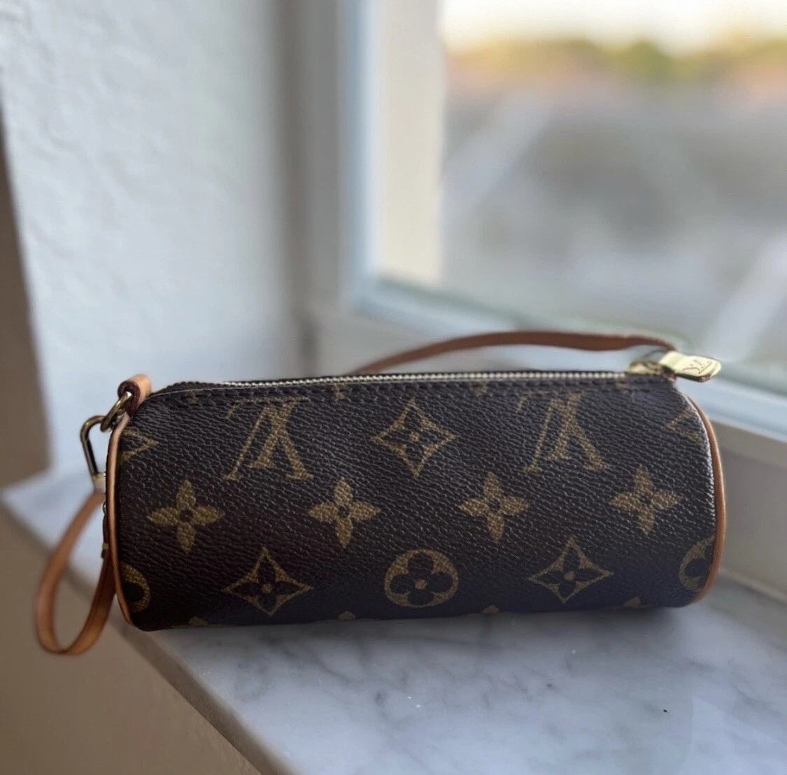 Louis Vuitton Monogram Mini Papillon Pochette Bag Brown