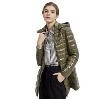 Orolay Stand Collar Parka Glossy Thick Hooded Jacket Women's 2xl Retail $159