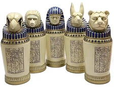 The MUMMY CANOPIC Set of 5 JAR Brendan Fraser PROP Replica Resin Bottle Urn