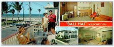Hollywood Florida Postcard Oversized The Bali Hai Guest Room Scene 1969 Vintage