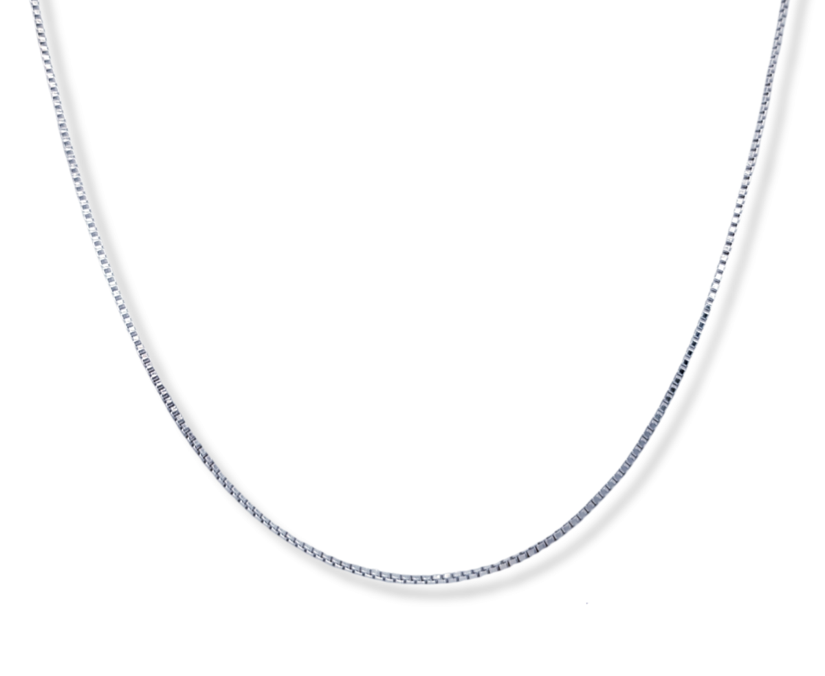 925 Sterling Silver BOX Chain Necklace 1.2 mm 18 20 24 30 36