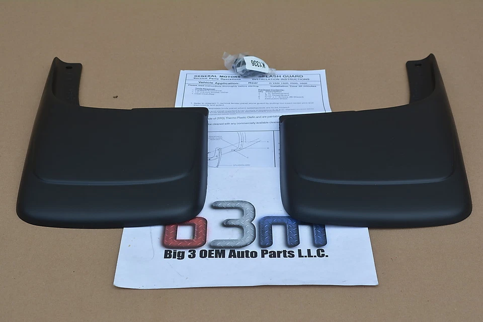 Protector contra salpicaduras negro moldeado trasero Chevrolet Express Van GMC Savana nuevo OEM 12496341 Foto 2 de 4