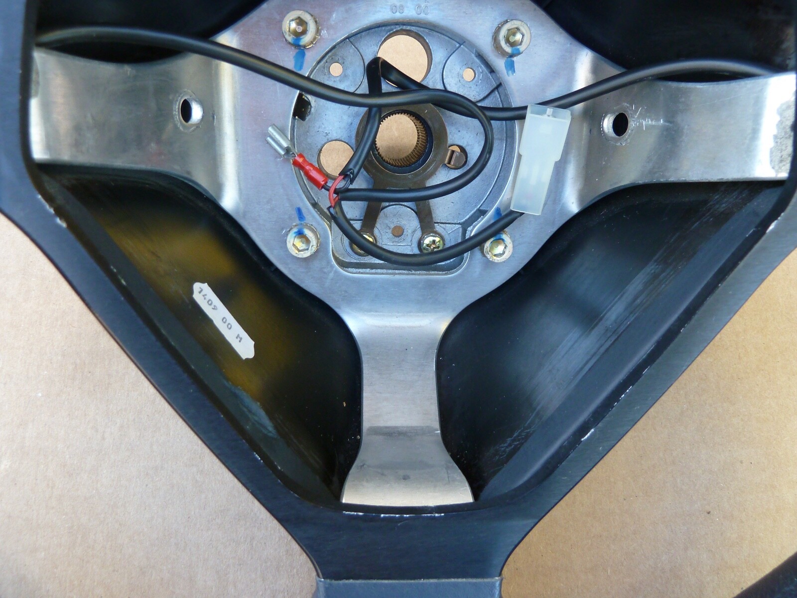 Ferrari 360 MOMO Dark Gray Leather 3 Spoke Steering Wheel 