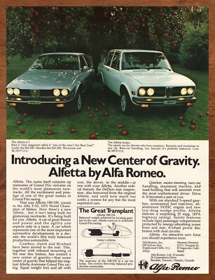1975 Alfa Romeo Alfetta 158/159 Vintage Print Ad/Poster Car Man Cave Bar Art 70s