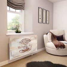 Glass Radiator Cover Printed - Cappuccino Coffee Retro - Made By Premier Range