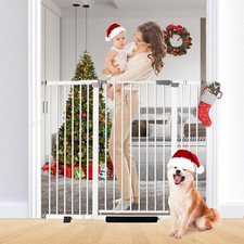 41" Adjustable Safety Pet Gate for Stairs  Doorways - No Drill, Auto Close