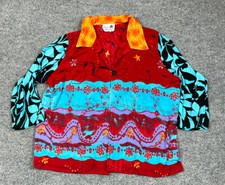 VTG 70s Copa Cabana Colorful Single Button Shirt Women's 1X USA Made Cruise