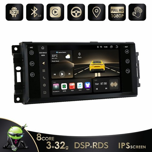For Chrysler Jeep Dodge New Android Auto Carplay 3+32GB USB Car Stereo AM Radio - Picture 1 of 6