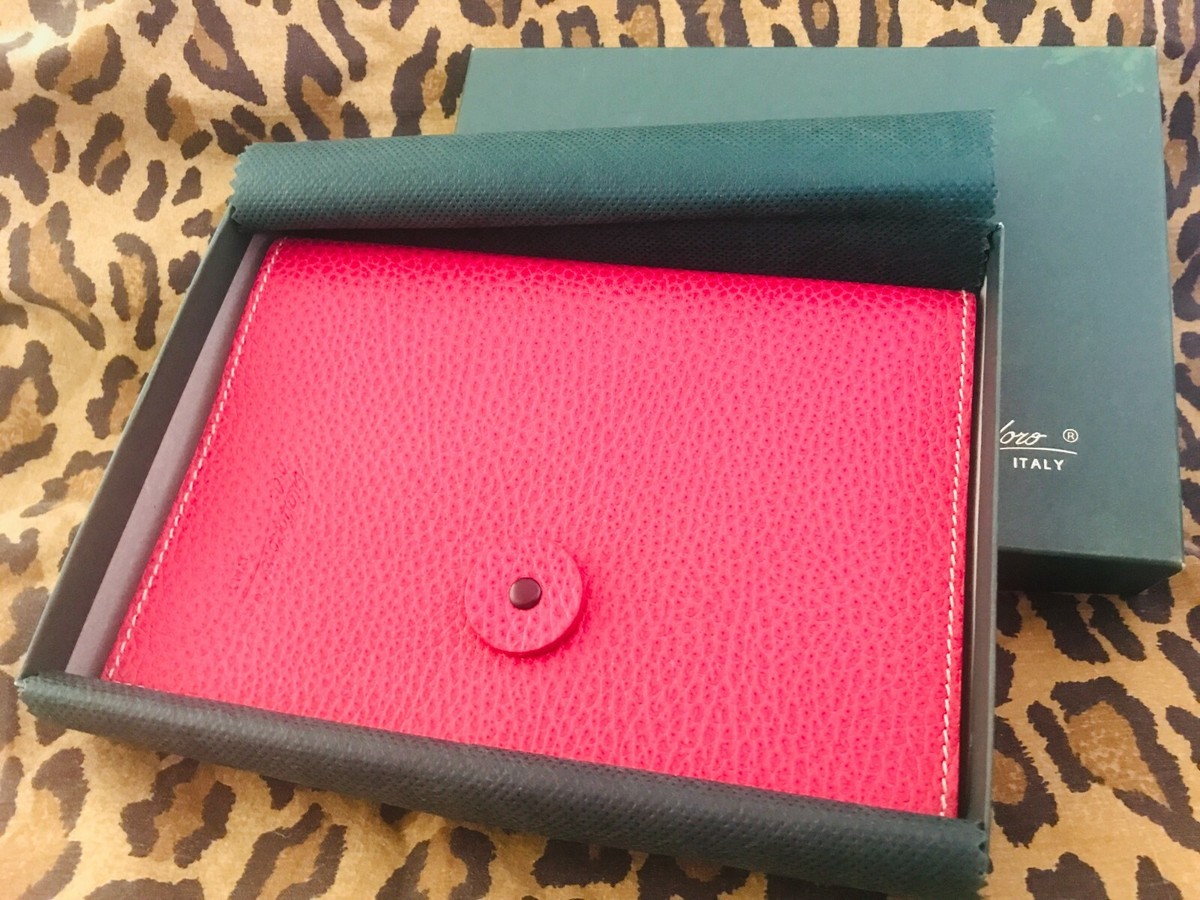 GIGLIODORO Italian Red Pebbled Leather Diary/ Book White Paper 5X7