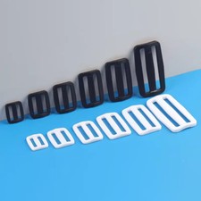 Black/White Plastic 3 Bar Tri Glide Sliders Buckle Fasteners For Webbing 16-50mm