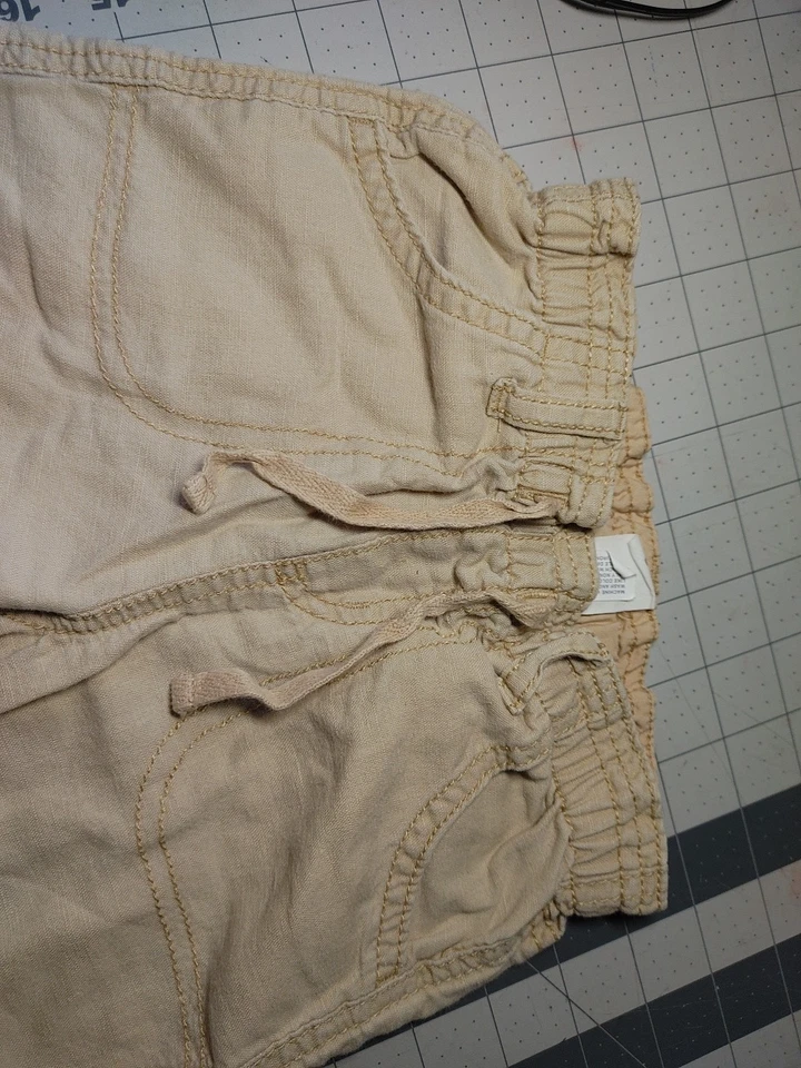 Pantalones de lino convertibles vintage para niños Baby Gap con cordón elástico talla 2 años Foto 2 de 4
