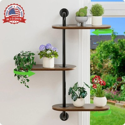 Rotating Window Plant Shelves 3-Tier, Wooden Window Shelf for Plants, Sill  Space | eBay