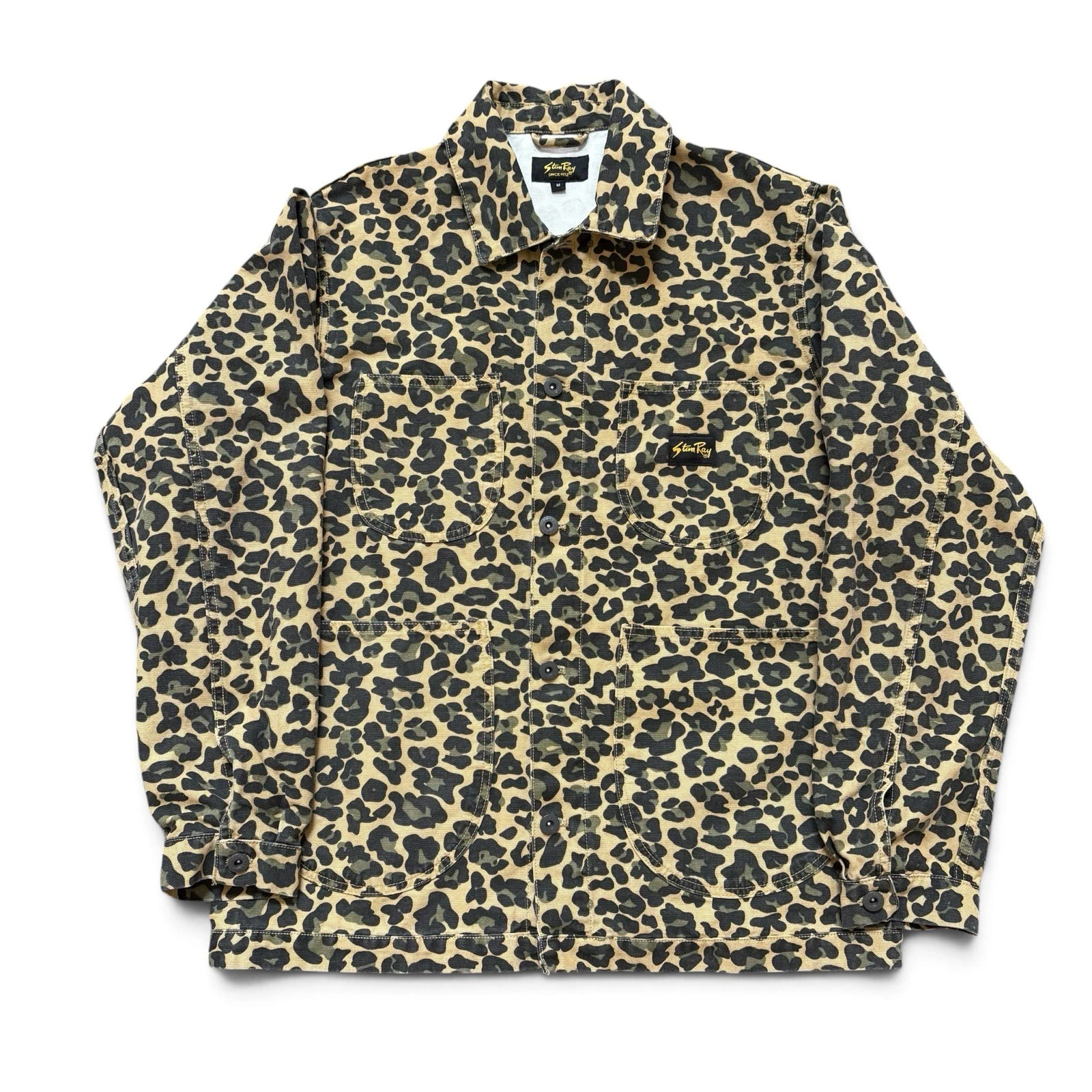Stan Ray Leopard Print Coverall Chore Jacket Men’s M Workwear Utility image 1
